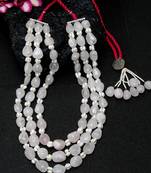 Pink quartz   necklaces