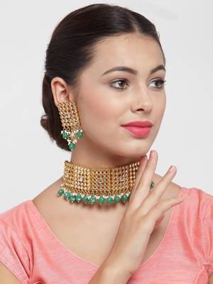 Green kundan chokers 5