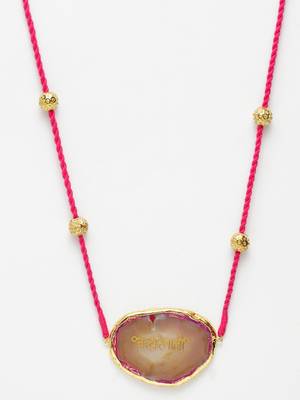 Pink agate necklaces 1