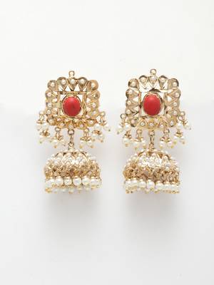 Gold pearls jhumkas 2