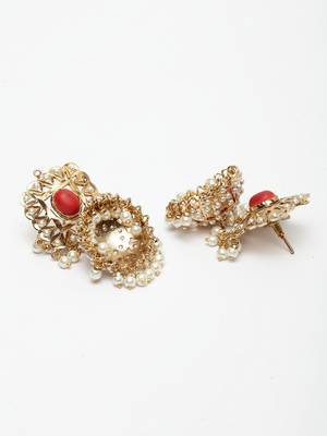 Gold pearls jhumkas 3