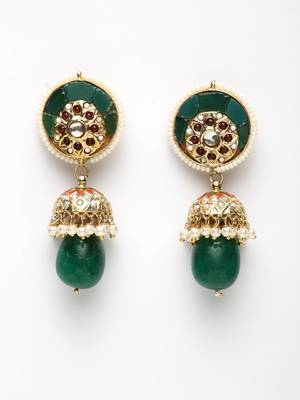 Green emerald   jhumkas 3