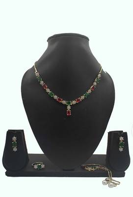 multicolor american diamonds necklace sets 2