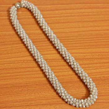 Beige Swarovski Crystal Necklaces 1