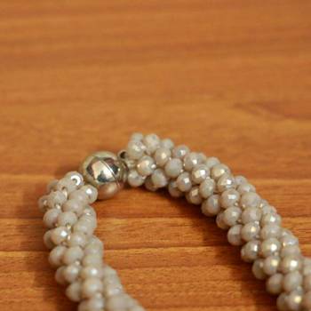 Beige Swarovski Crystal Necklaces 3