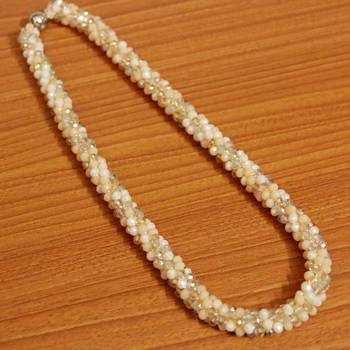 Beige Swarovski Crystal Necklaces 1