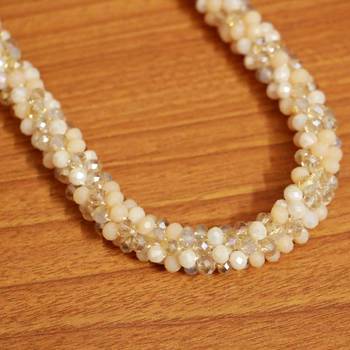 Beige Swarovski Crystal Necklaces 2