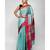 Blue and Magenta Tissue Linen Saree with Blouse