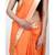 Orange Cotton Saree with Silver Zari and Blouse