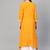 Women Yellow Straight Rayon Printed Round Neck Long Kurta