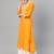 Women Yellow Straight Rayon Printed Round Neck Long Kurta