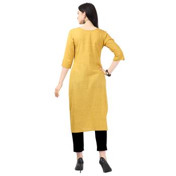 Mustard plain rayon kurtas-and-kurtis 3