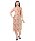 Pink printed cotton kurtas-and-kurtis