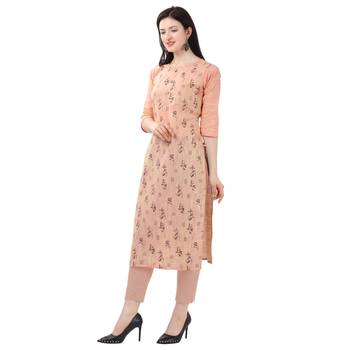 Pink printed cotton kurtas-and-kurtis 2