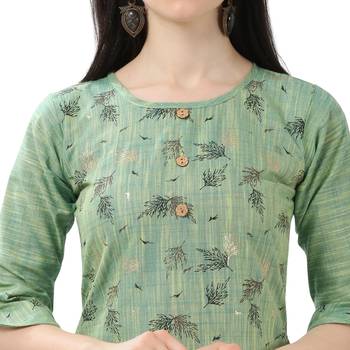 Green printed cotton kurtas-and-kurtis 4