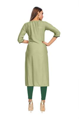 Olive embroidered rayon embroidered-kurtis 2