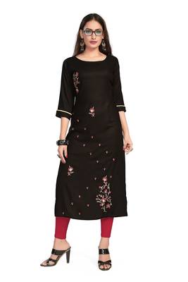 Black embroidered rayon embroidered-kurtis 3