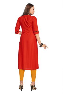 Red embroidered rayon embroidered-kurtis 2