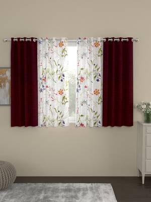 ROSARA HOME Mateo Voile Pack of 4 Window Curtains 1