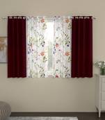 ROSARA HOME Mateo Voile Pack of 4 Window Curtains