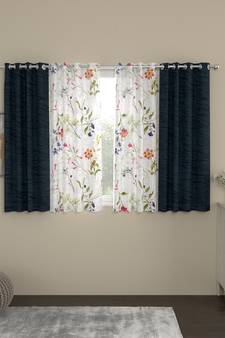 ROSARA HOME Mateo Voile Pack of 4 Window Curtains