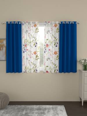 ROSARA HOME Erba Voile Pack of 4 Window Curtains 1