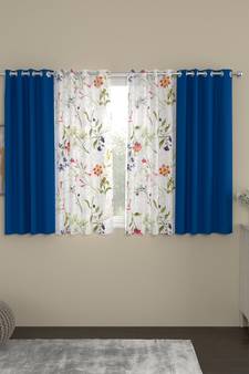ROSARA HOME Erba Voile Pack of 4 Window Curtains