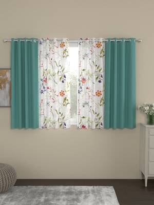 ROSARA HOME Erba Voile Pack of 4 Window Curtains 1
