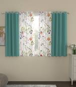 ROSARA HOME Erba Voile Pack of 4 Window Curtains