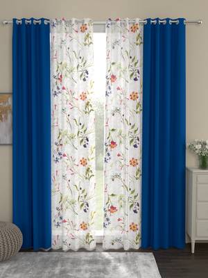 ROSARA HOME Erba Voile Pack of 4 Door Curtains 1