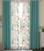 ROSARA HOME Erba Voile Pack of 4 Door Curtains