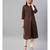 Women Brown & Beige Solid Straight Cotton Kurta With Pants