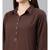 Women Brown & Beige Solid Straight Cotton Kurta With Pants