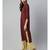 Women Maroon & Beige Solid Straight Rayon Kurta With Palazzo