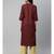 Women Maroon & Beige Solid Straight Rayon Kurta With Palazzo