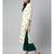 Women Off White & Green Ethnic Motifs Straight Cotton Flex Kurta With Palazzo
