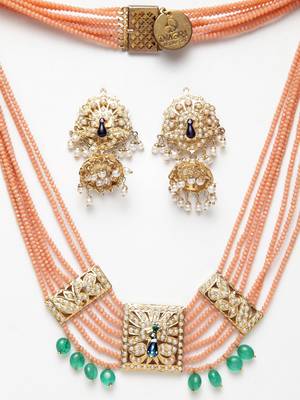 Pink pearls necklace-sets 2