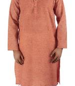 Red plain cotton kurta-pajama