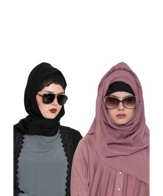 Set Of Two Stole Hijabs In Soft And Super Fine Georgette 1