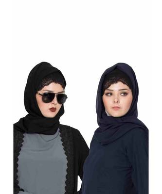 Set Of Two Stole Hijabs In Soft And Super Fine Georgette 1