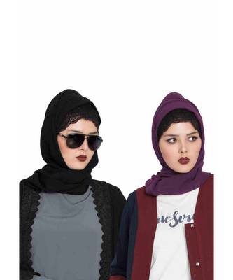Set Of Two Stole Hijabs In Soft And Super Fine Georgette 1
