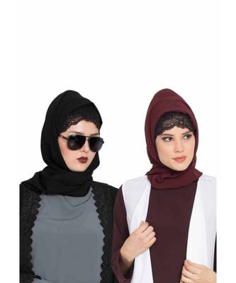 Set Of Two Stole Hijabs In Soft And Super Fine Georgette 1