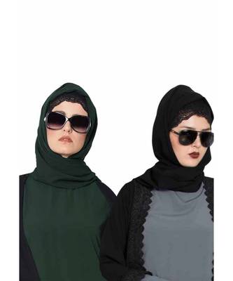 Set Of Two Stole Hijabs In Soft And Super Fine Georgette 1