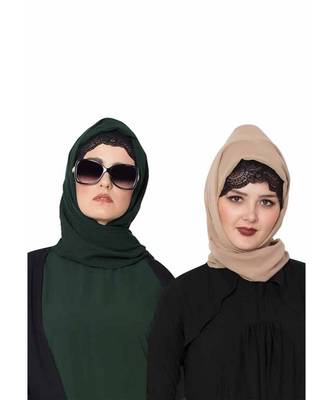 Set Of Two Stole Hijabs In Soft And Super Fine Georgette 1