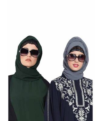Set Of Two Stole Hijabs In Soft And Super Fine Georgette 1