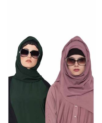 Set Of Two Stole Hijabs In Soft And Super Fine Georgette 1