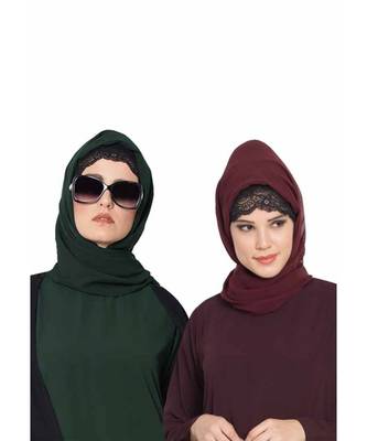 Set Of Two Stole Hijabs In Soft And Super Fine Georgette 1