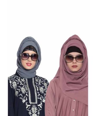 Set Of Two Stole Hijabs In Soft And Super Fine Georgette 1