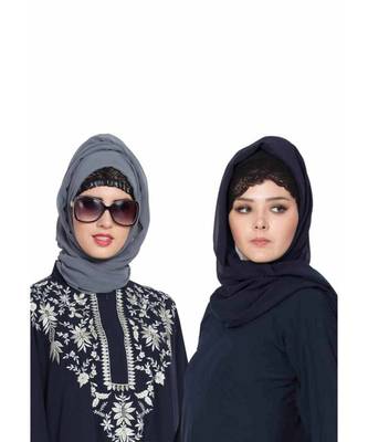 Set Of Two Stole Hijabs In Soft And Super Fine Georgette 1