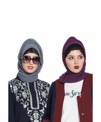 Set Of Two Stole Hijabs In Soft And Super Fine Georgette 1